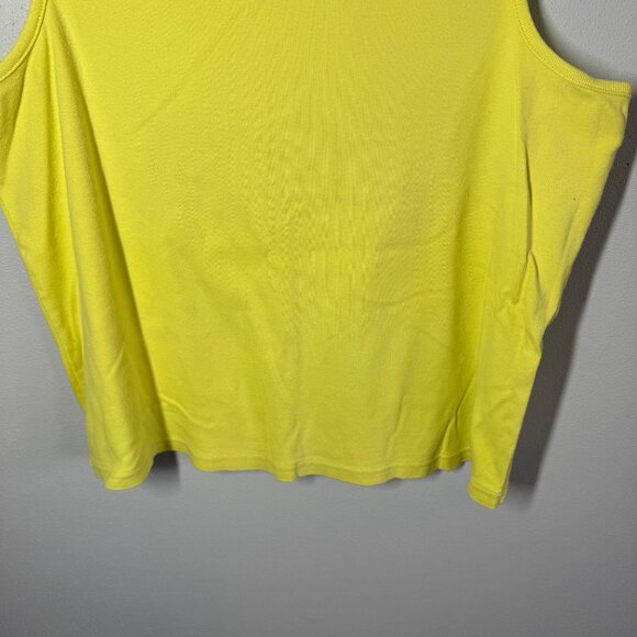 Studio Works Womens Yellow Knit Tank Top 1X 100% Cotton Summer Casual - Picture 4 of 8